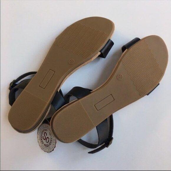 New SO Women’s Ankle Strap Sandals Black - Picture 5 of 5